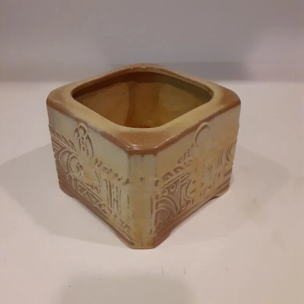 Vintage Frankoma #24G Planter Buckskin Tan Pictograph